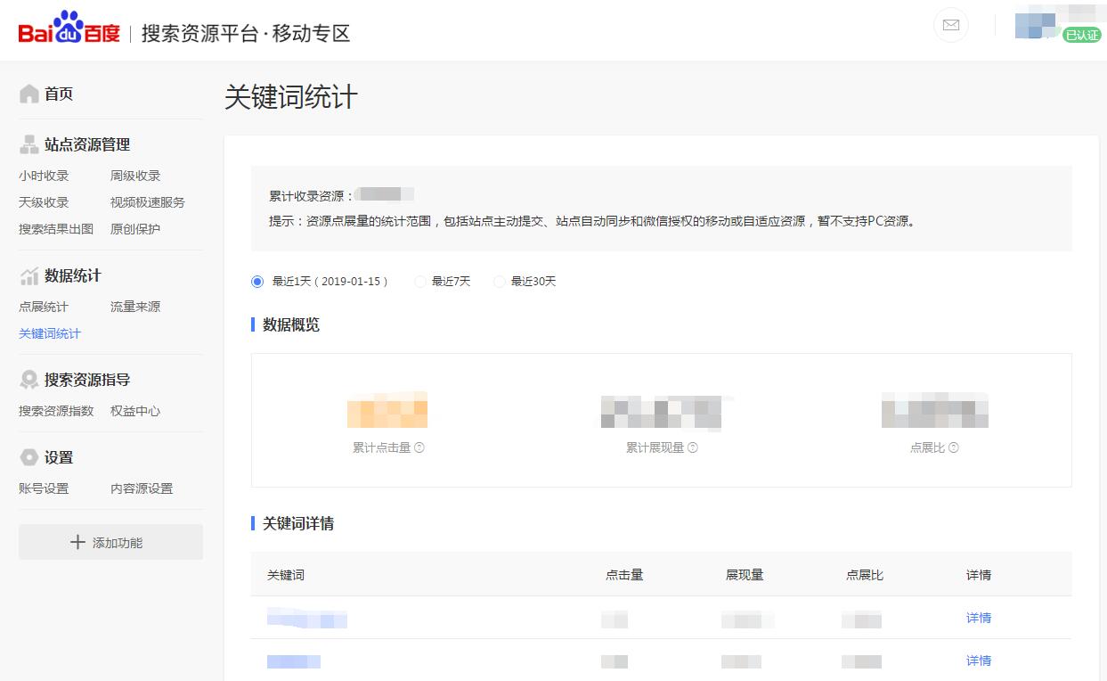 百度資源平臺-關(guān)鍵詞統(tǒng)計(jì)